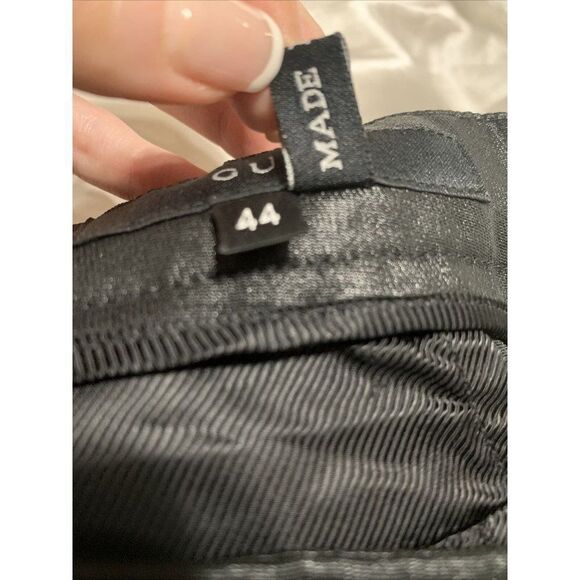 Gucci Authentic Solid Black Shine Fabric High Rise Straight Leg Pants 44 8 Med - Picture 6 of 10